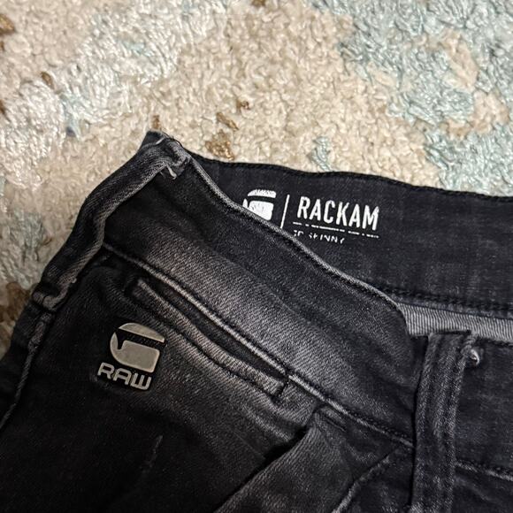 G Star Raw Rackam 3D Skinny Jeans Size 34x34 Black - Picture 4 of 5